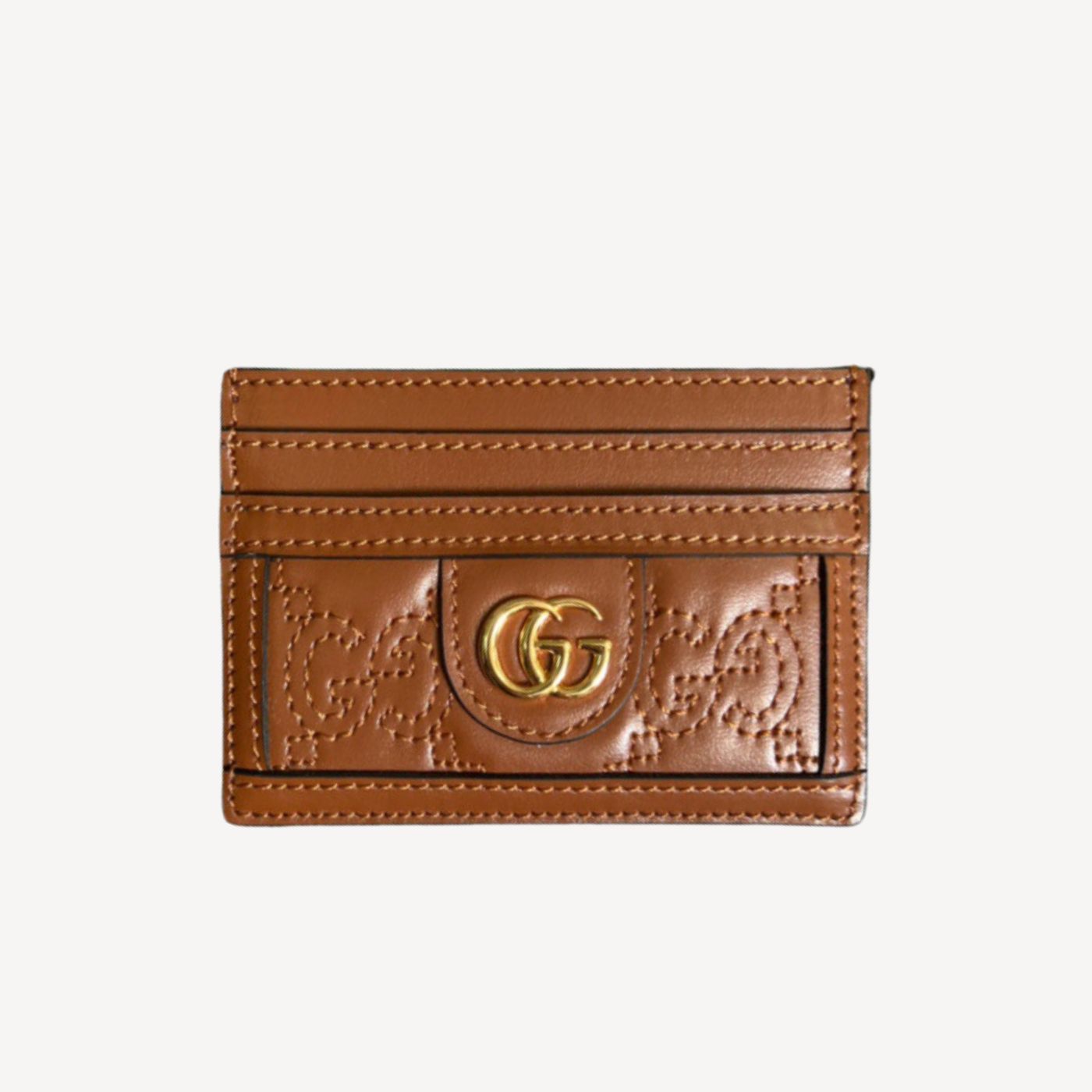 GG Portacarte GG Matelassé Brown For Women‎ 3.9 in/ 10 cm‎ 723790 UM8IG 2546