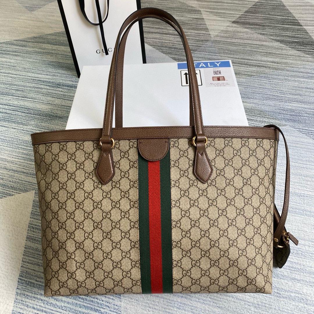 Gvc*1 Ophidia GG Medium Tote Bag Beige For Women 15in/38cm 631685 96IWB 8745