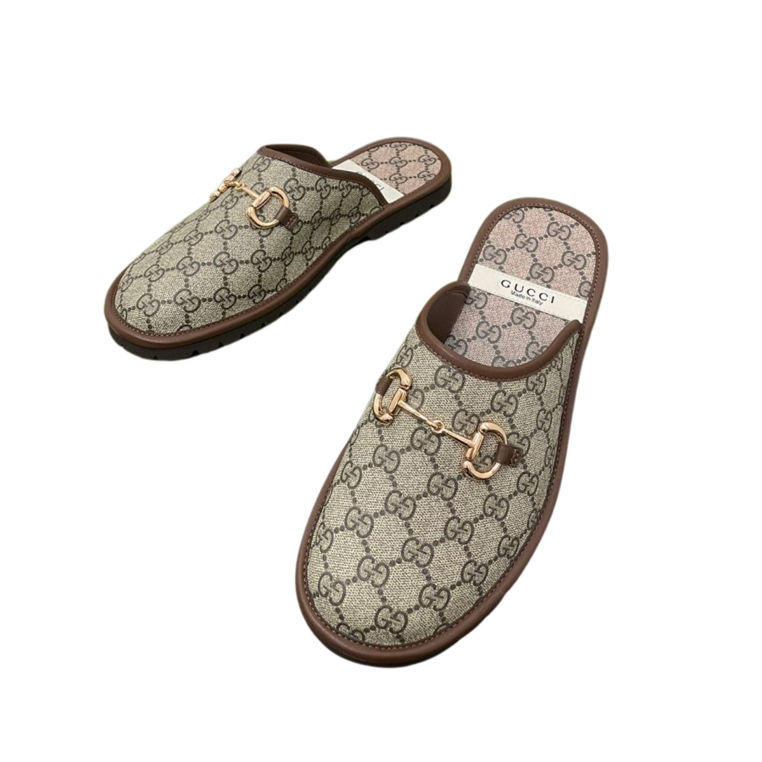 Gvc*1 Men’s GG Slipper With Horsebit Gray For Men GG Shoes 694249