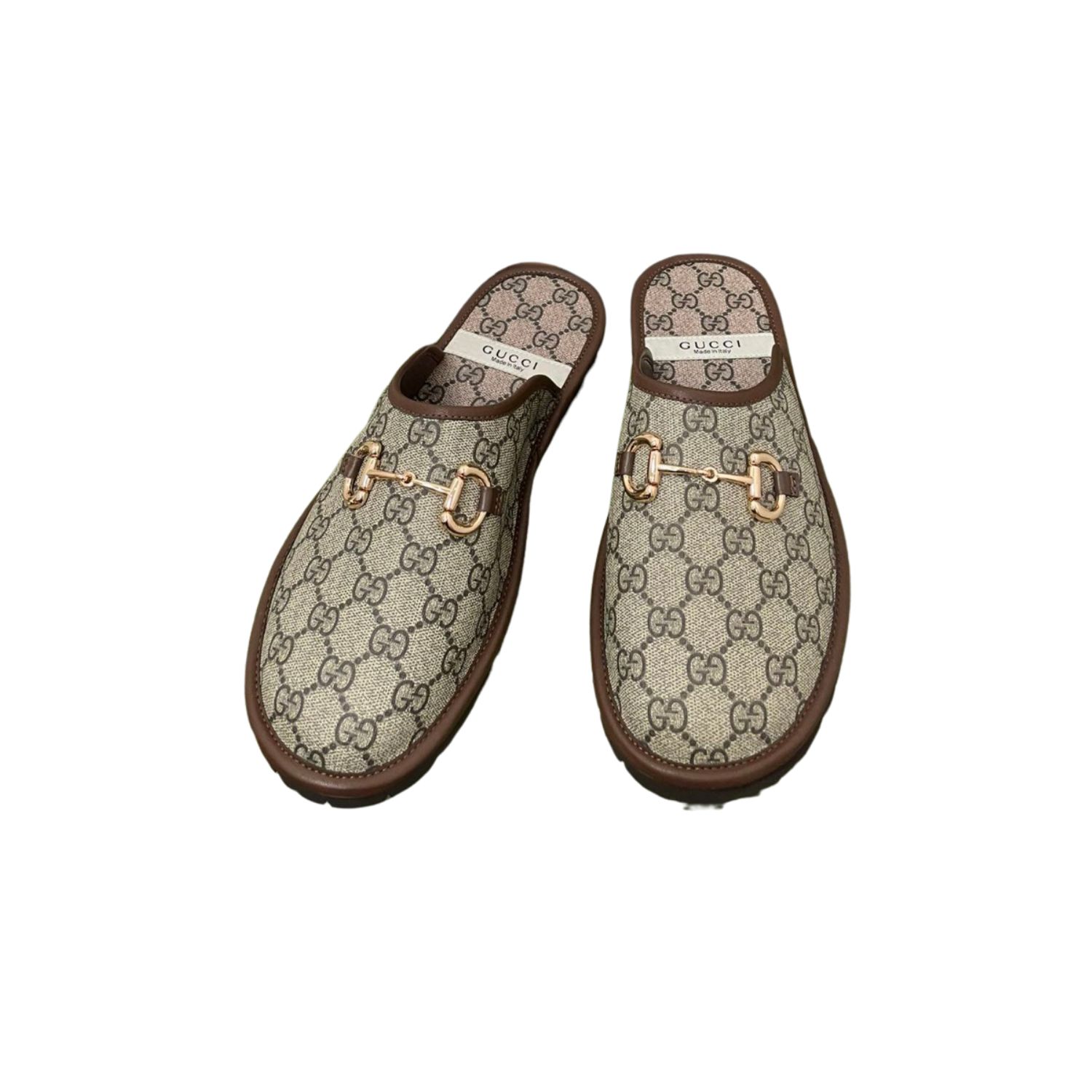 Gvc*1 Men’s GG Slipper With Horsebit Gray For Men GG Shoes 694249