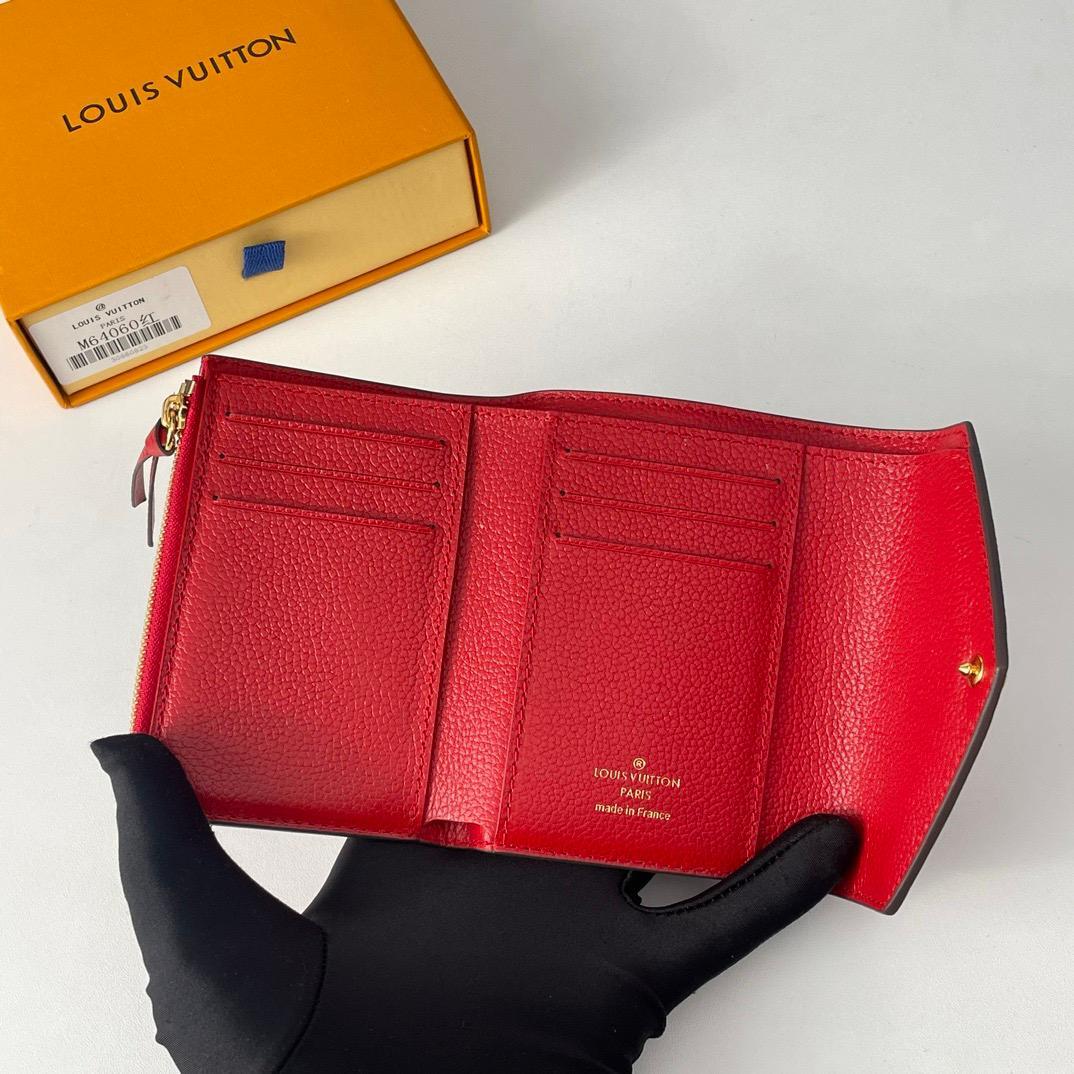 L0vis Vvtt0n Victorine Wallet Scarlet Red For Women, Women’s Wallet 4.7in/12cm LV M63701