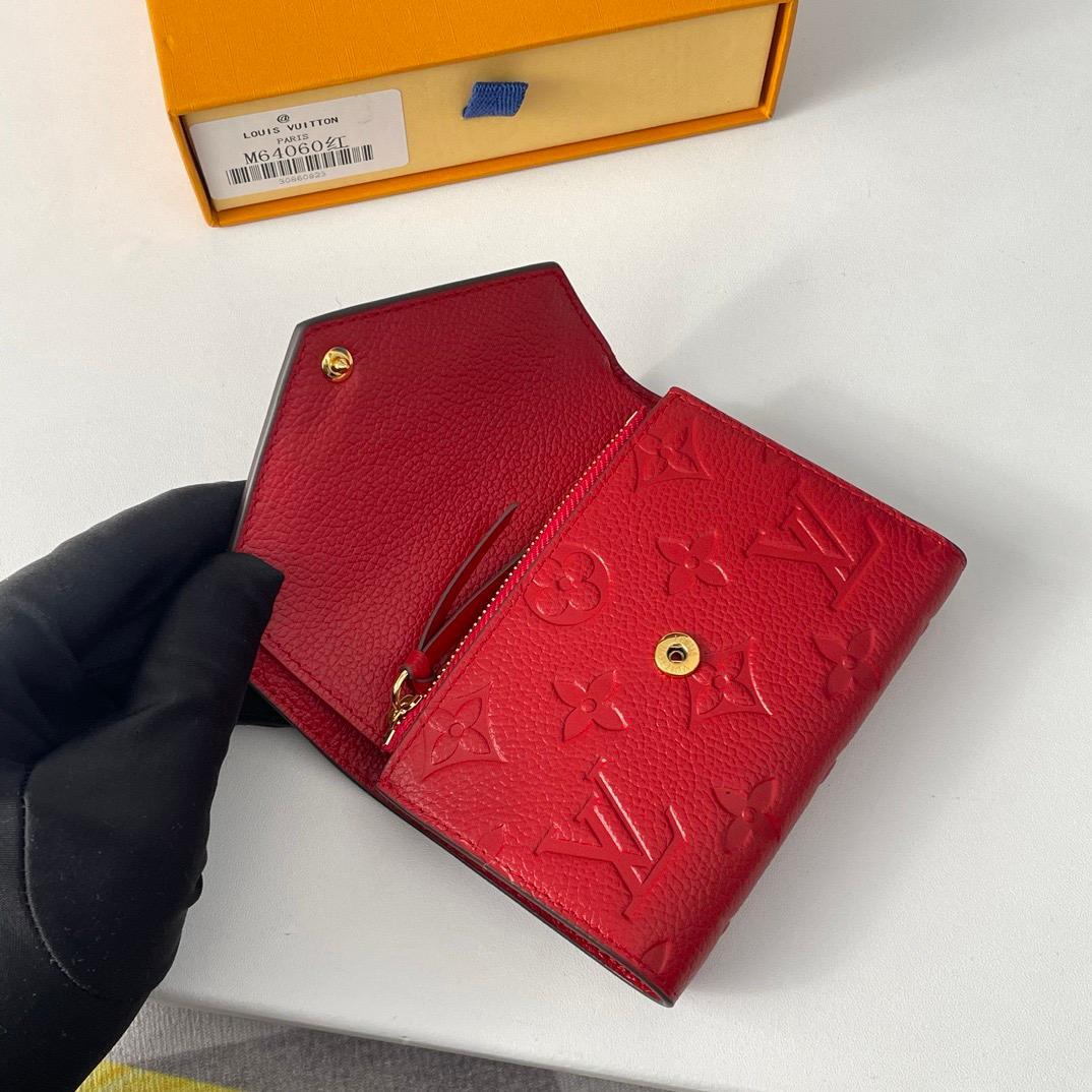 L0vis Vvtt0n Victorine Wallet Scarlet Red For Women, Women’s Wallet 4.7in/12cm LV M63701