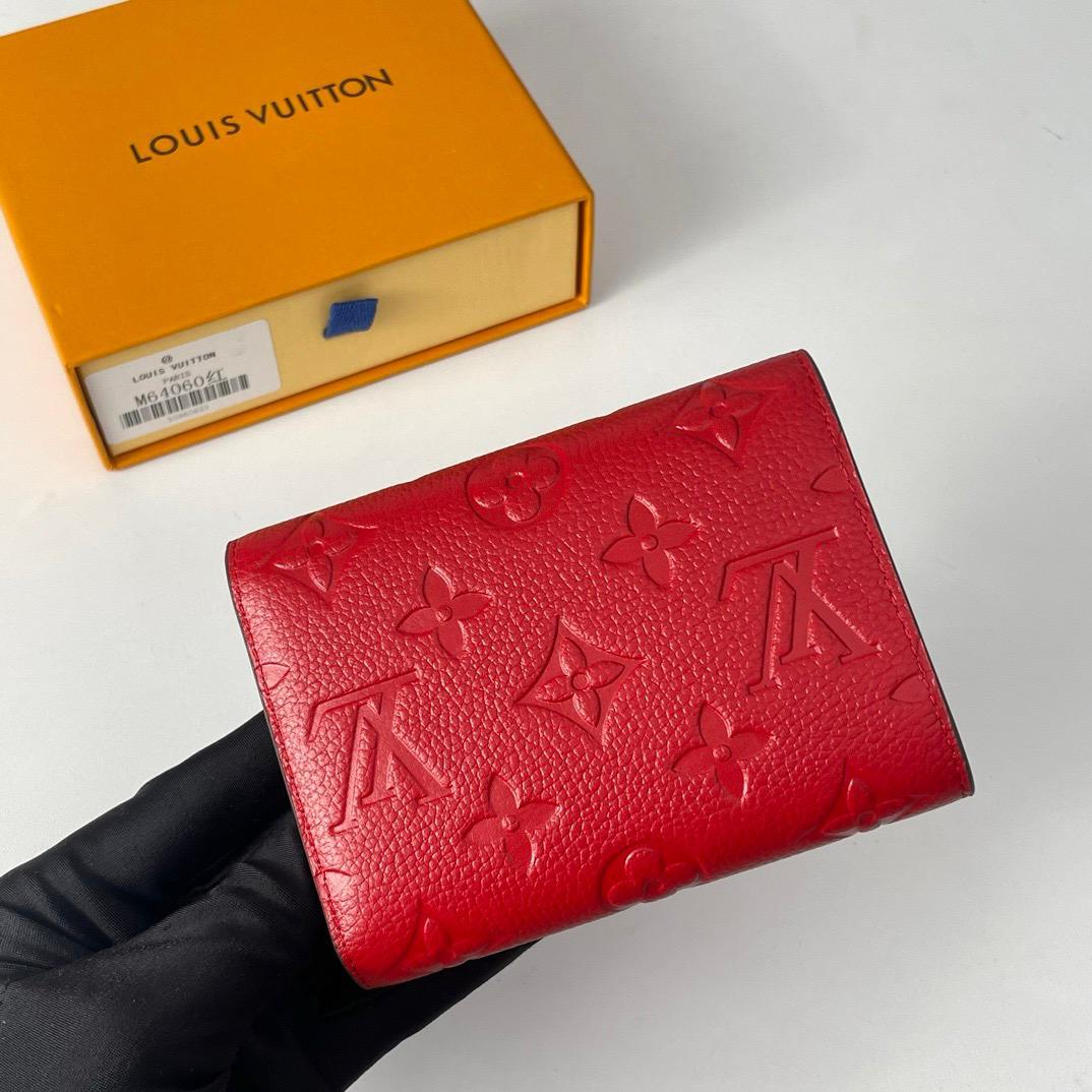 L0vis Vvtt0n Victorine Wallet Scarlet Red For Women, Women’s Wallet 4.7in/12cm LV M63701