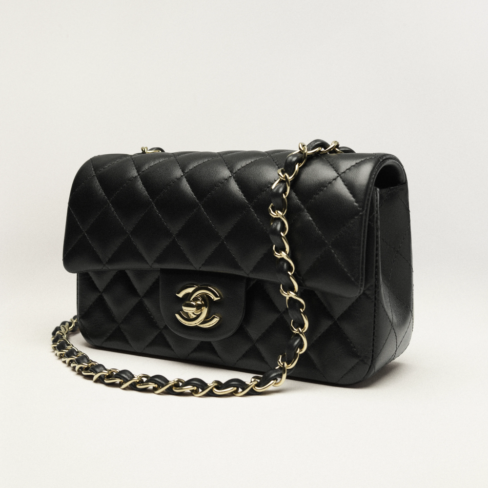 Ch**el Classic Flap Bag Gold Toned Hardware Black For Women, Women’s Bags, Shoulder And Crossbody Bags 7.8in/20cm A01116
