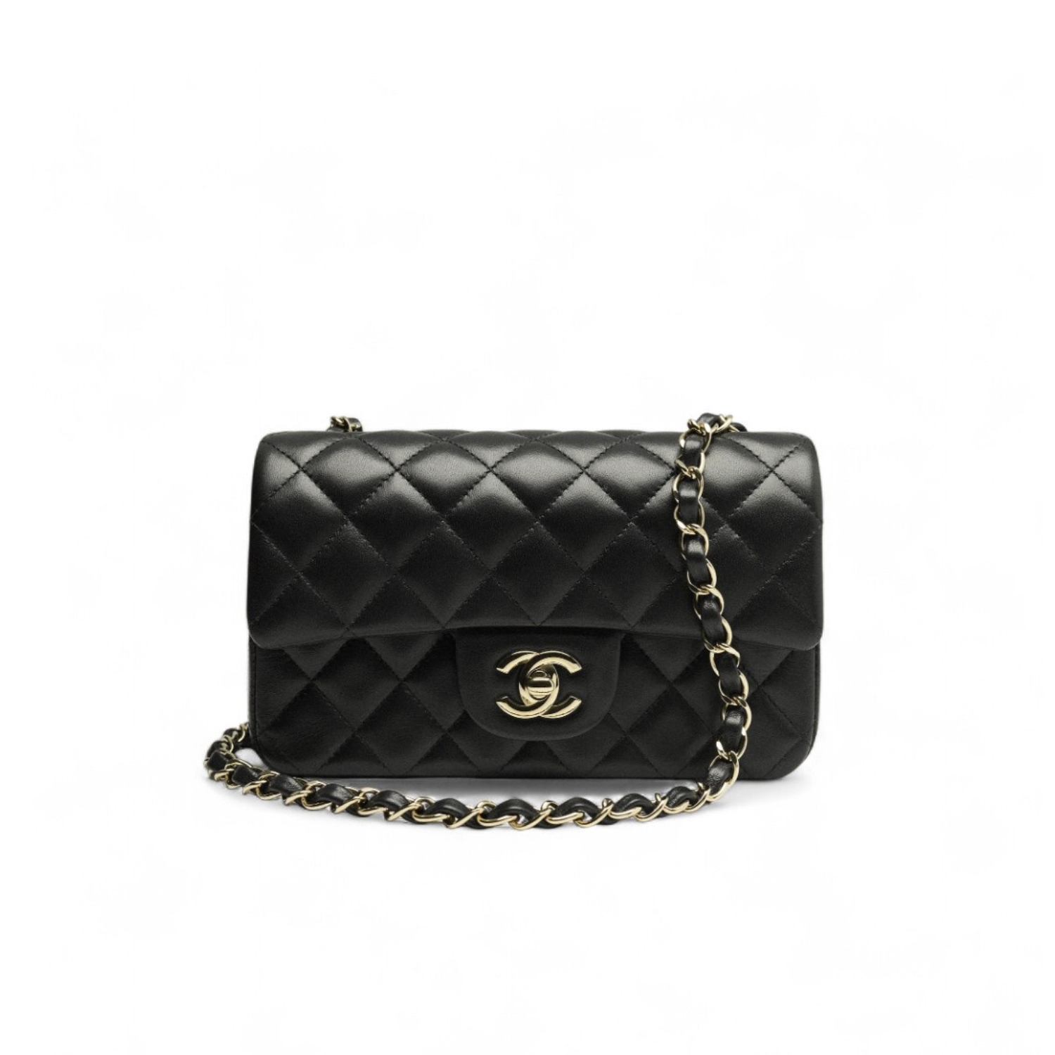 Ch**el Classic Flap Bag Gold Toned Hardware Black For Women, Women’s Bags, Shoulder And Crossbody Bags 7.8in/20cm A01116