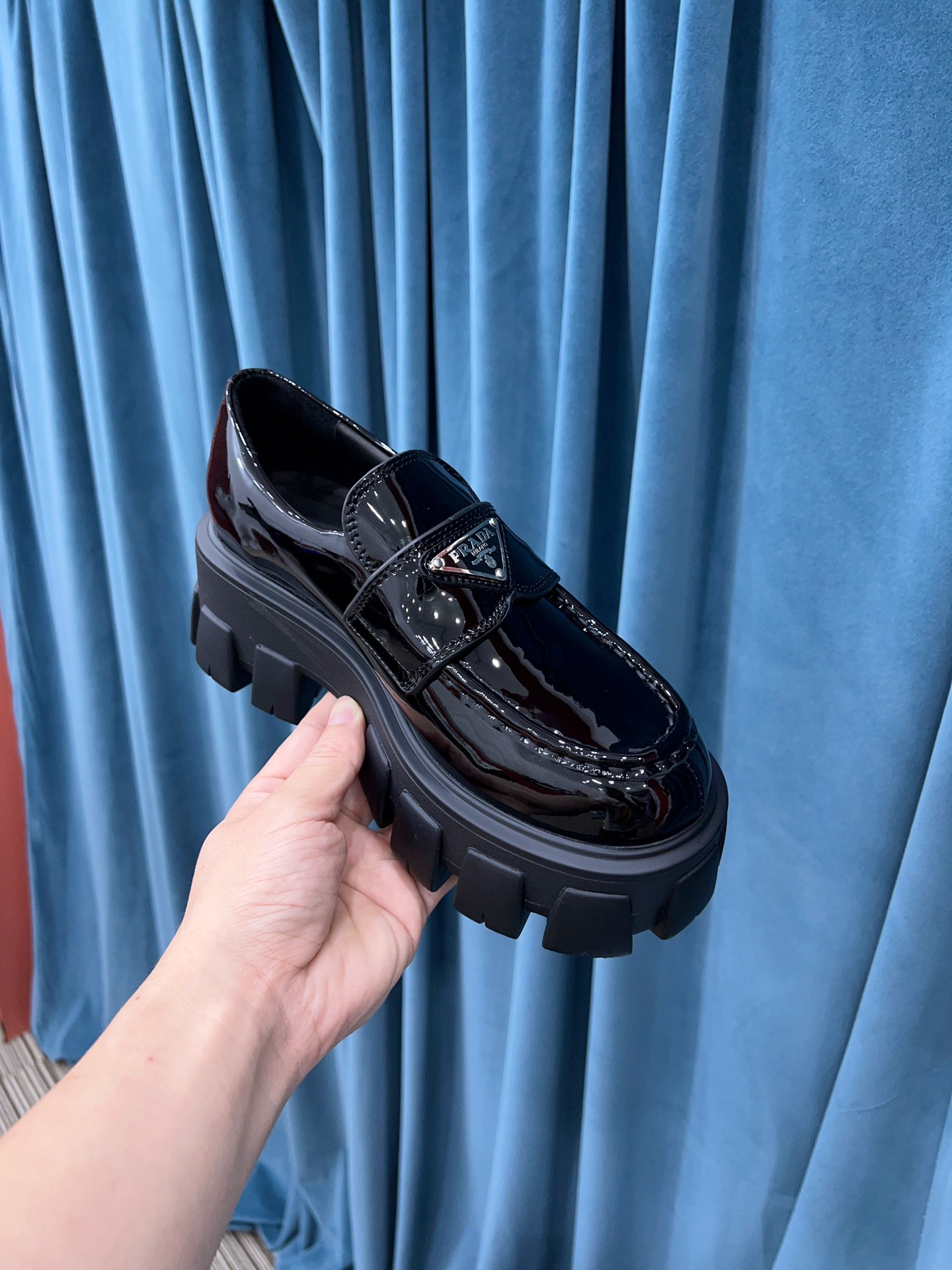 Pra*a Monolith Brushed Loafers Black For Women 2.4in/60mm PRD