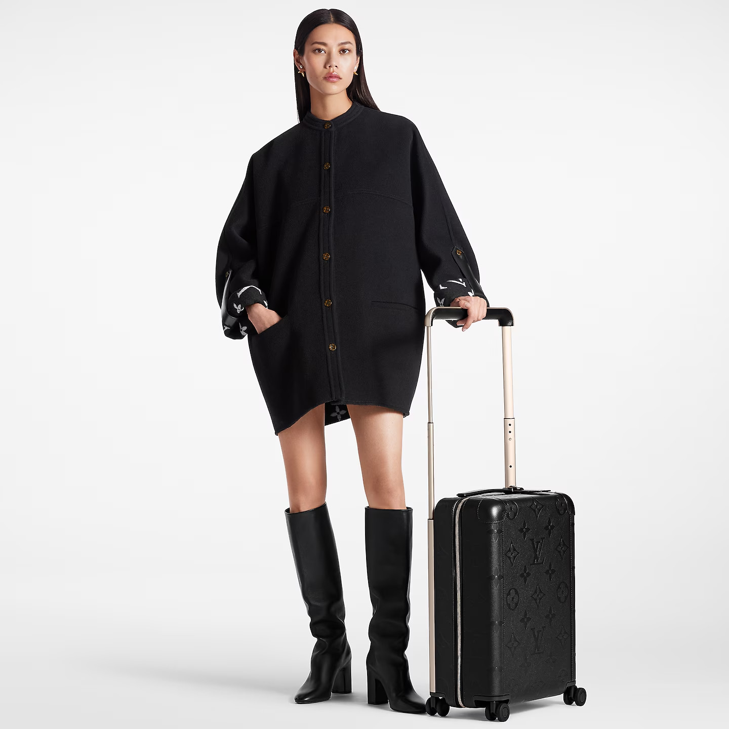 L0vis Vvtt0n Horizon 55 Suitcase Bag Black 21.7in/55cm M46115