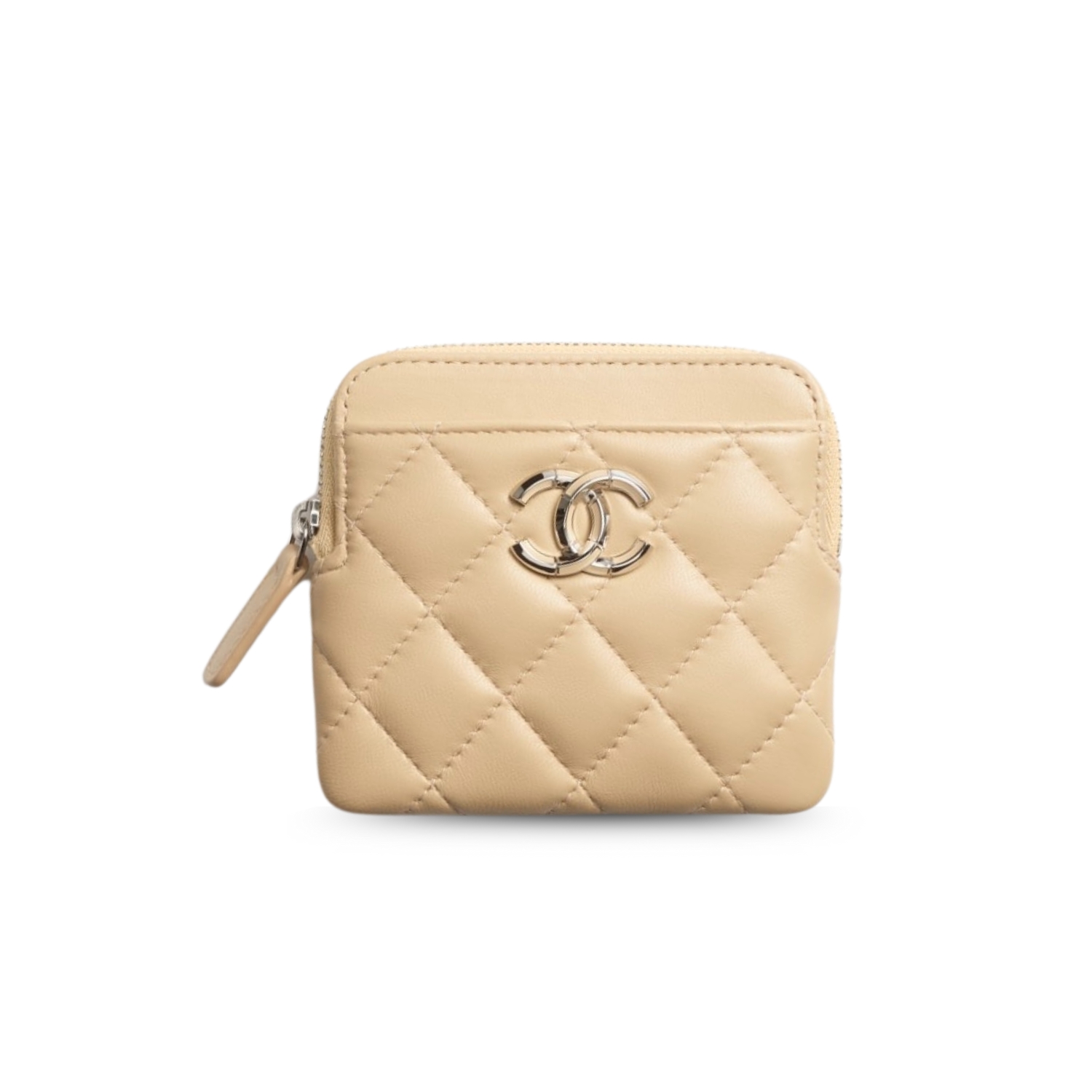 Ch**el Zipped Coin Purse Beige 4.1in/10.5cm For Women AP4196 B17694 NZG75