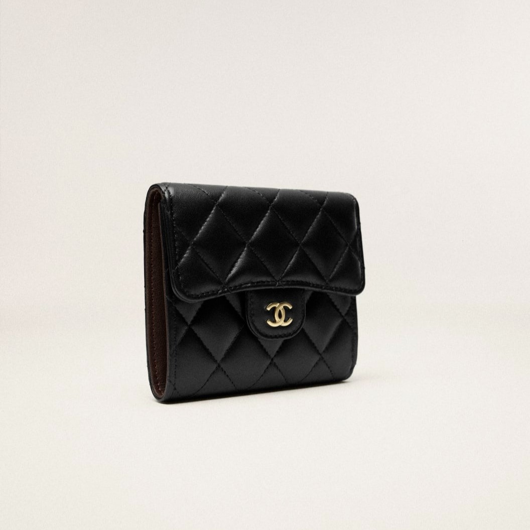 Ch**el Small Classic Flap Wallet Black For Women 10.5cm/4.1in AP0231 Y01295 C3906