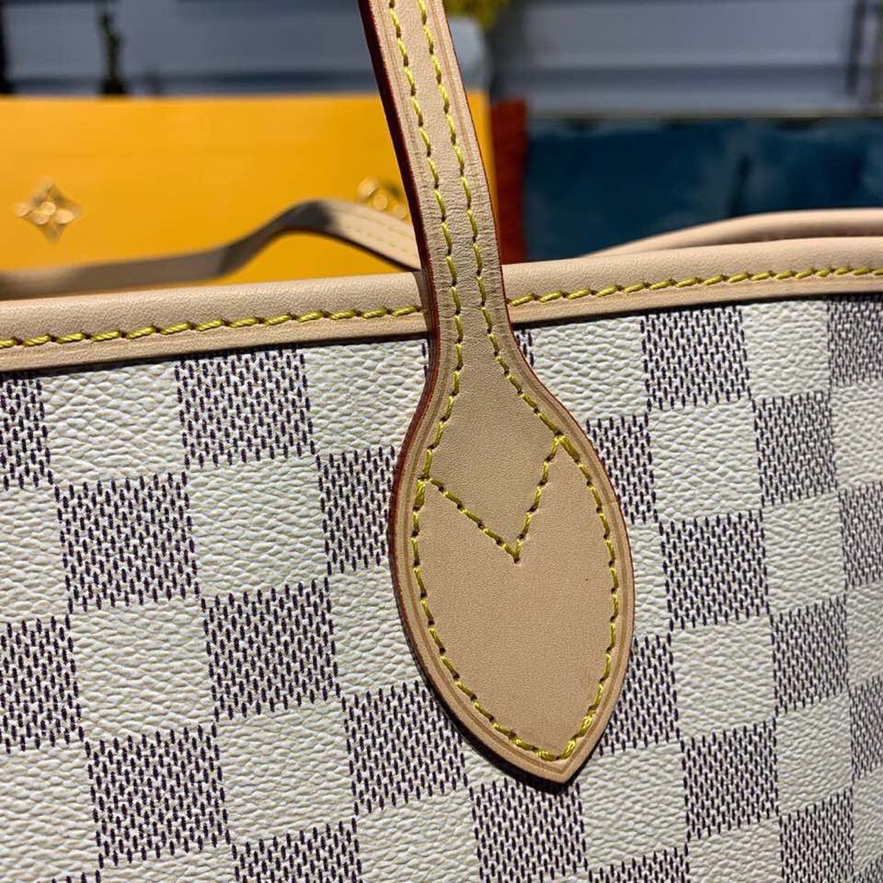 L0vis Vvtt0n Neverfull MM Tote Bag Damier Azur Canvas Rose Ballerine Pink For Women, Women’s Bags, Shoulder Bags 12.2in/31cm LV N41605