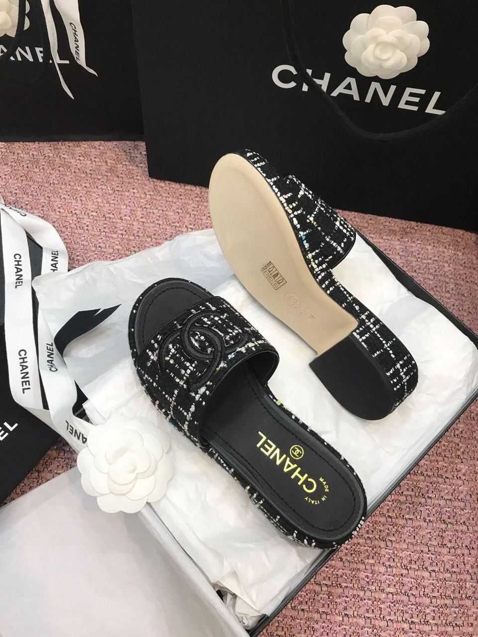 Ch**el Mules Black For Women, Women’s Shoes