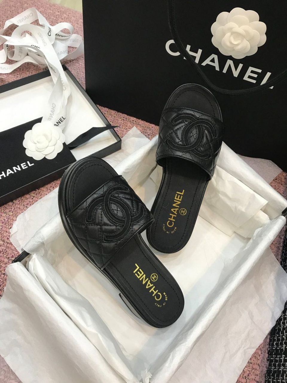 Ch**el Mules Black For Women, Women’s Shoes