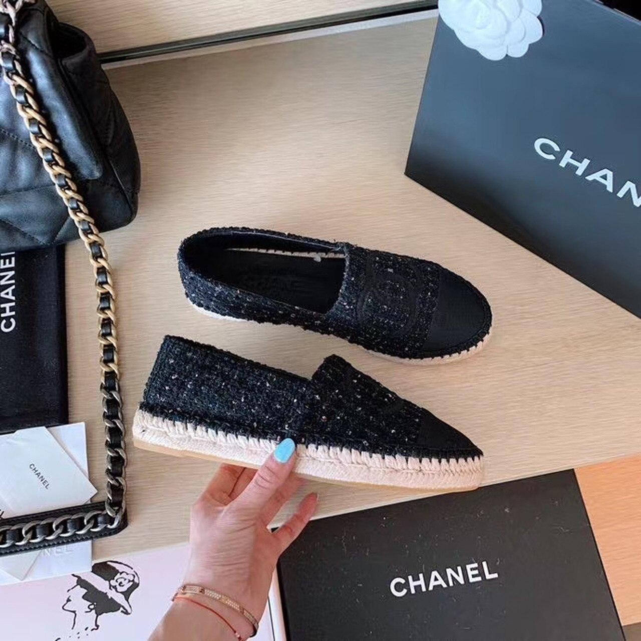 Ch**el Espadrilles Black For Women, Women’s Shoes G29762