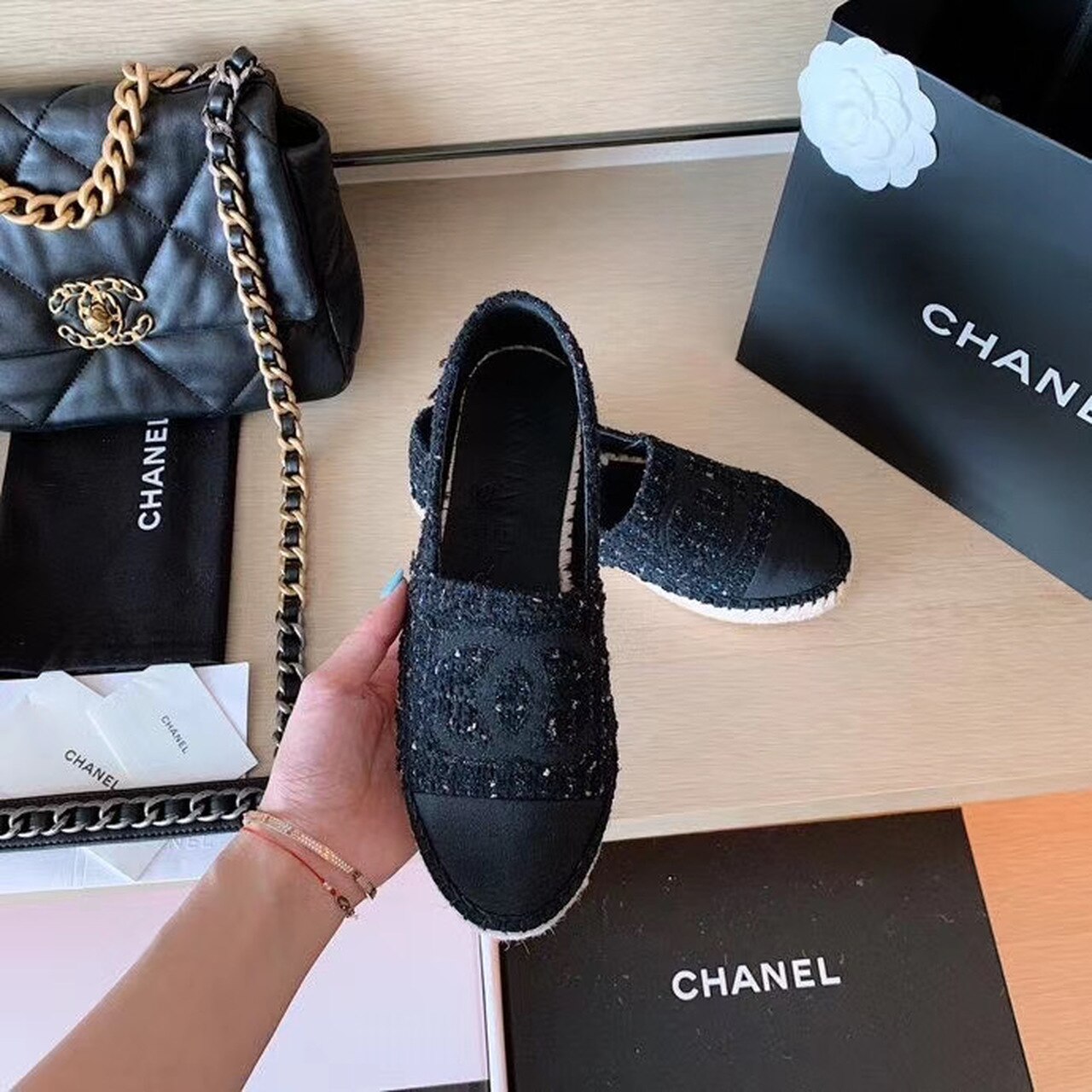 Ch**el Espadrilles Black For Women, Women’s Shoes G29762