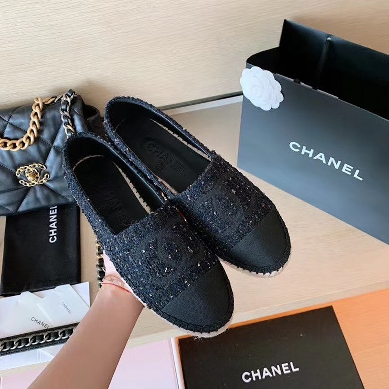 Ch**el Espadrilles Black For Women, Women’s Shoes G29762