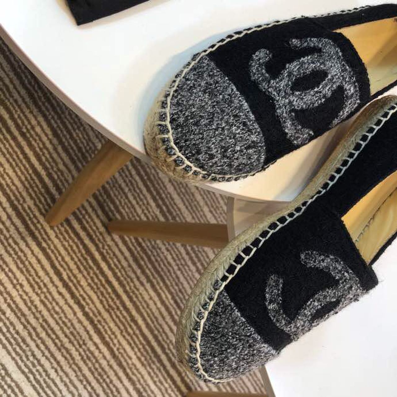 Ch**el Espadrille Black/Grey For Women, Women’s Shoes G29762