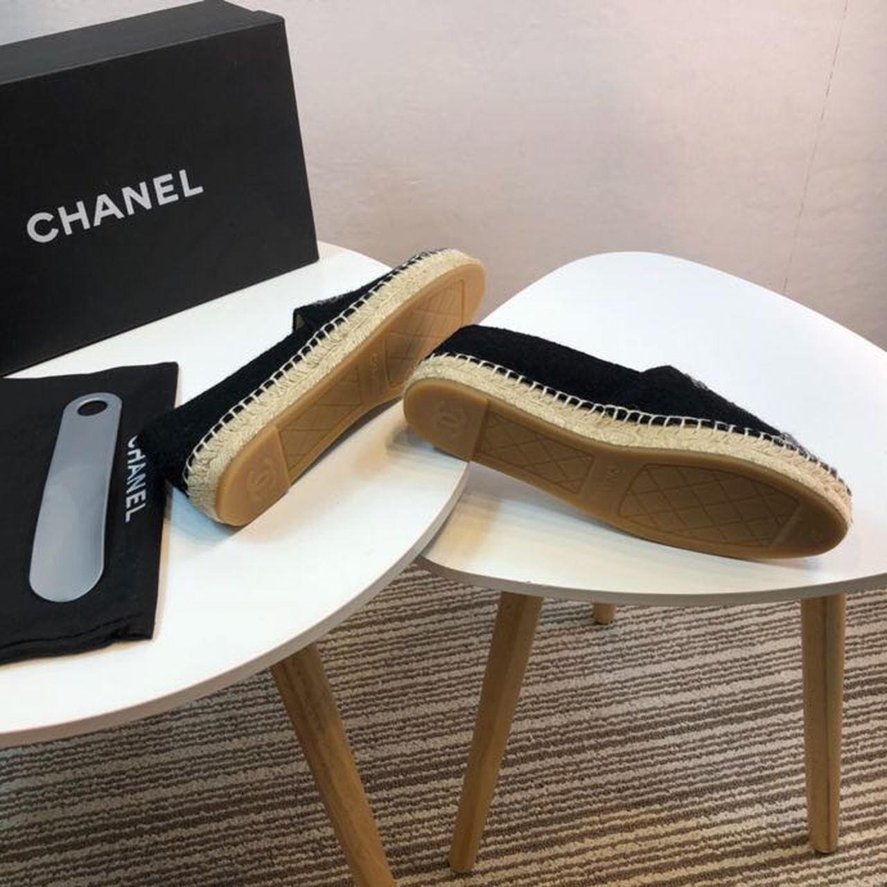 Ch**el Espadrille Black/Grey For Women, Women’s Shoes G29762