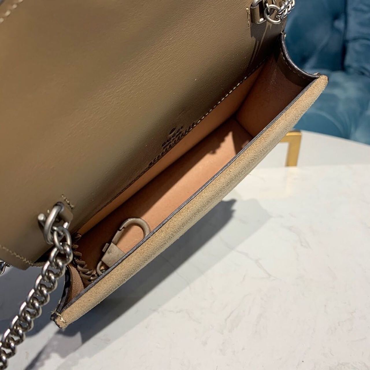 Gvc*1 Dionysus S*per Mini Bag Emerald GG Svp*me Canvas Made Using An Earth-Conscious Process With Taupe Detail For Women 6.5in/16.5cm GG ‎476432 KHNRN 8642