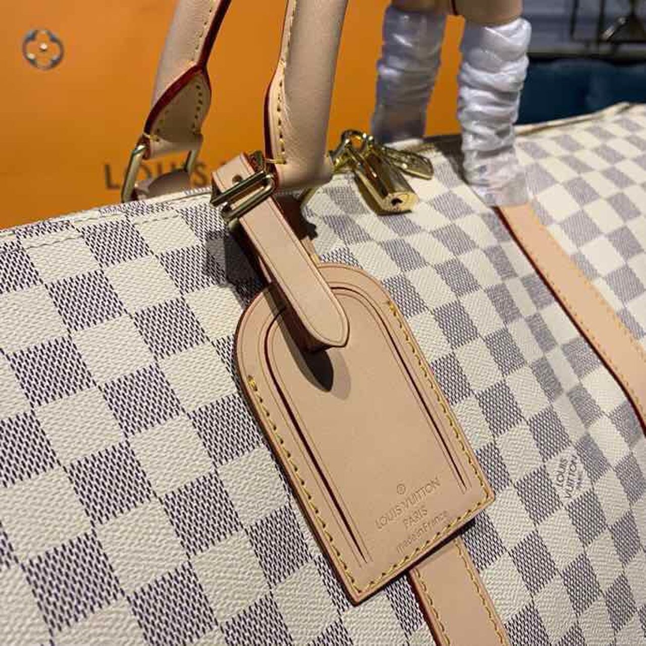 L0vis Vvtt0n Keepall Bandouliere 55 Damier Azur Canvas, Travel Bags 21.7in/55cm LV N41429