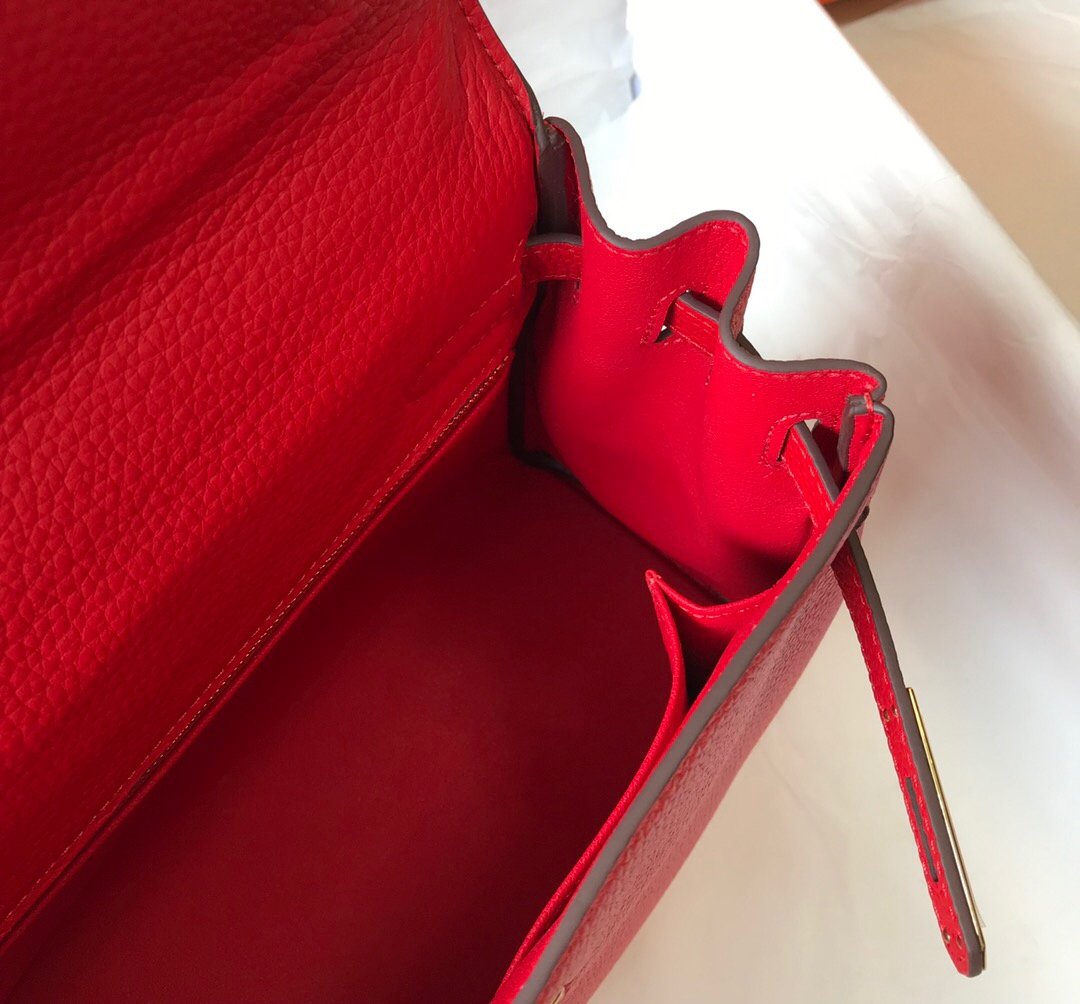 H**me5 Kelly 28 Rouge Casaque Togo Bag For Women, Women’s Handbags, Shoulder Bags 11in/28cm