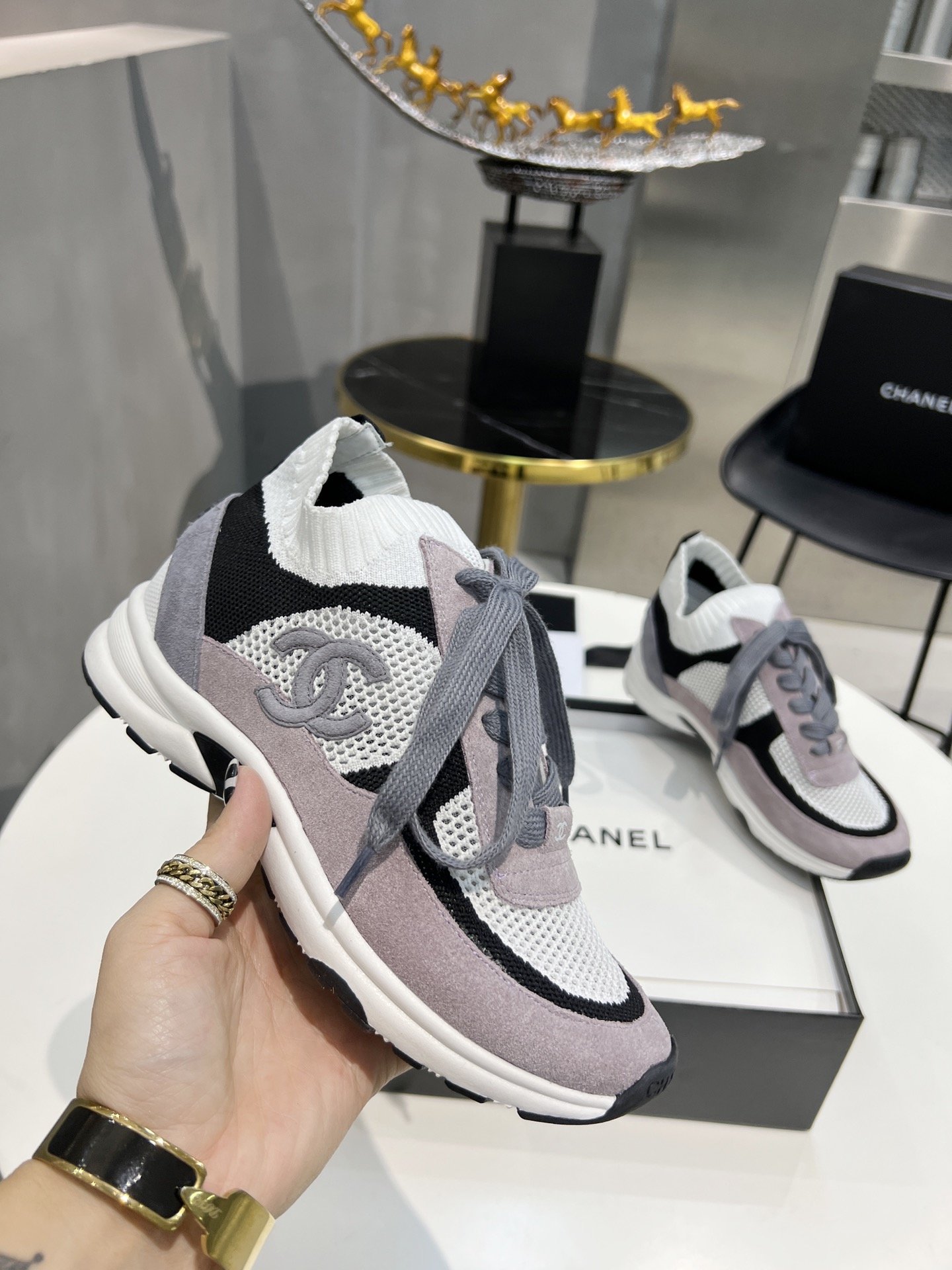 Ch**el Sneakers Purple For Women, Women’s Shoes