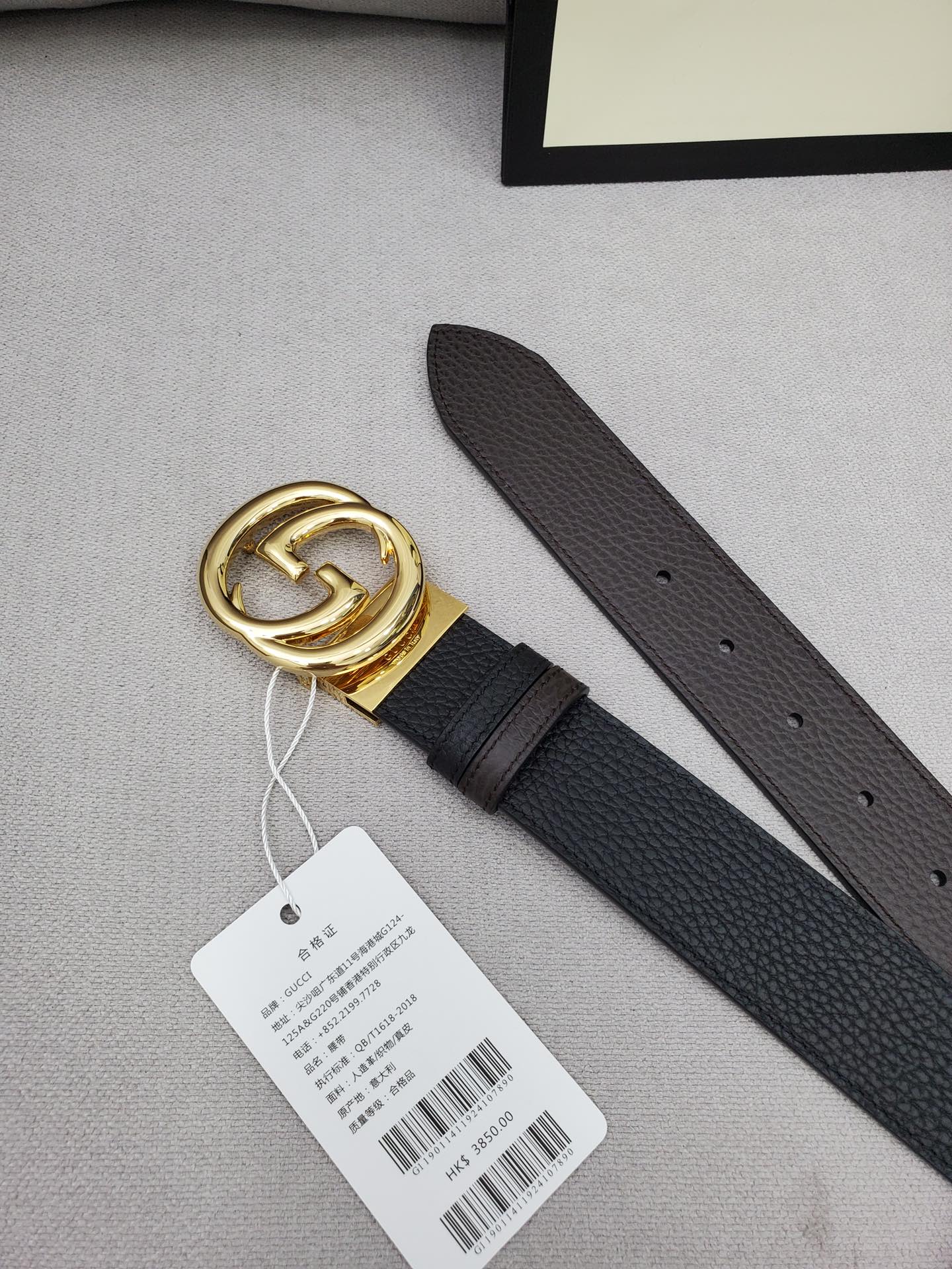 Gvc*1 Belt With Interlocking G Buckle Black For Women, Women Belt