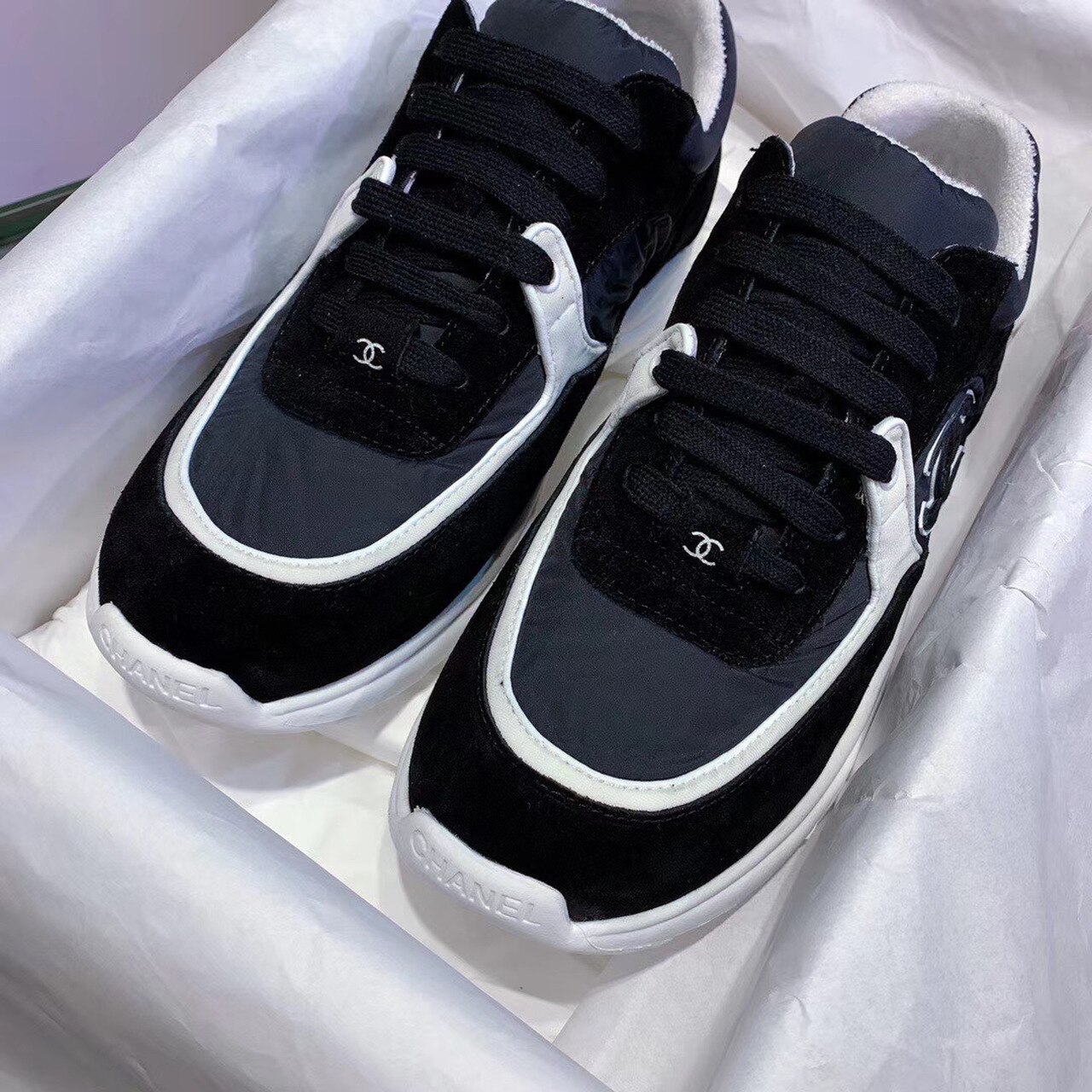 Ch**el Sneakers Black/White For Women, Women’s Shoes G34360