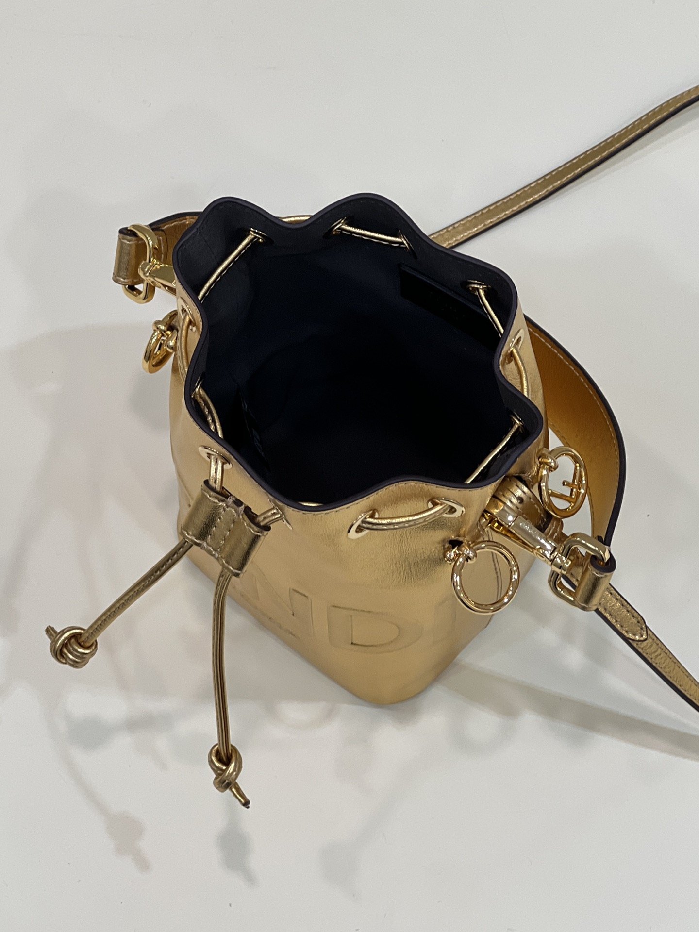 F**di Mon Tresor Gold For Women, Women’s Handbags, Shoulder And Crossbody Bags 7in/18cm FF 8BS010AK61F1GNN