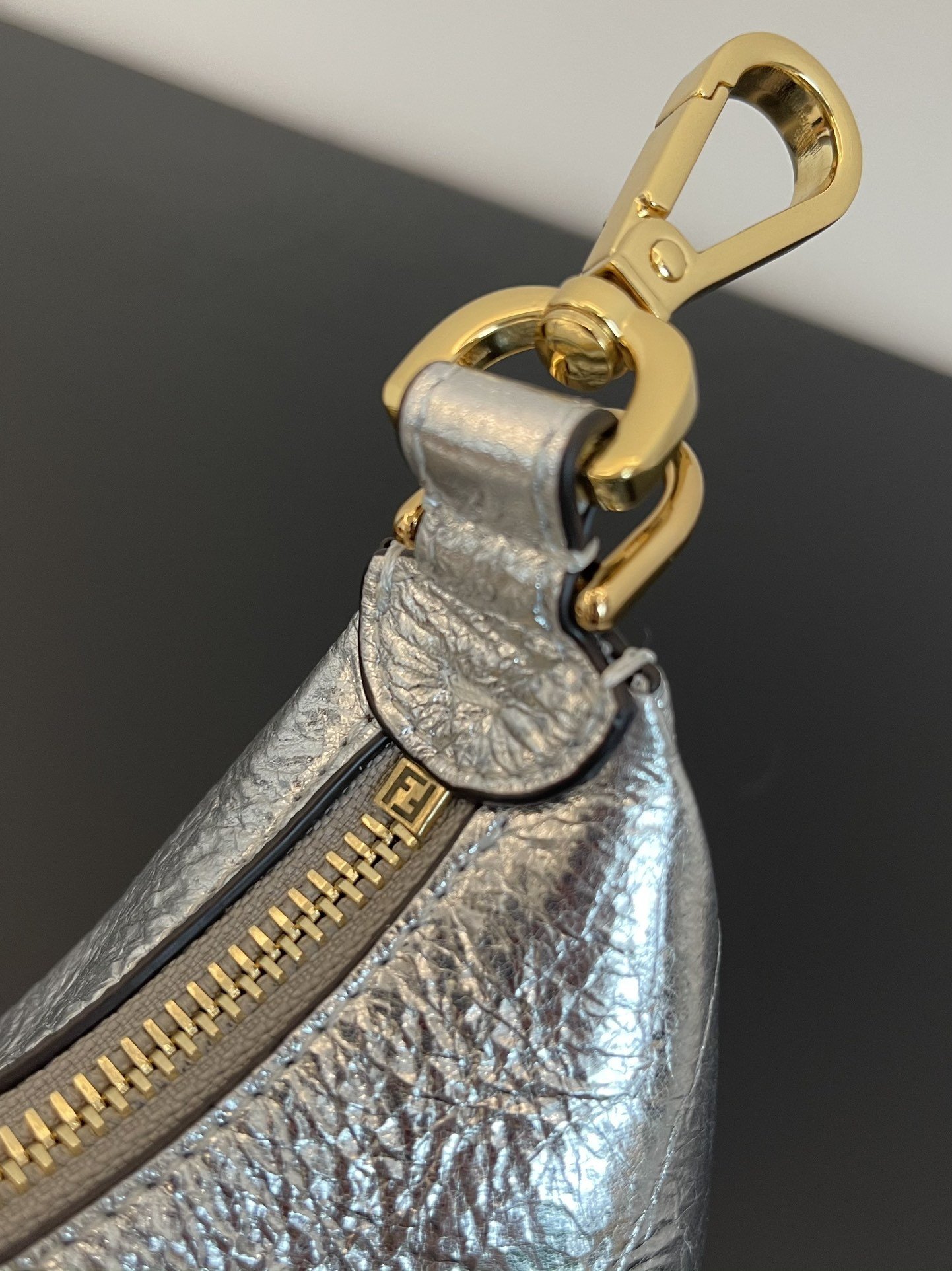 F**di Nano F**digraphy Silver For Women, Women’s Handbags 6.7in/17cm FF 7AS089AISPF1HIC