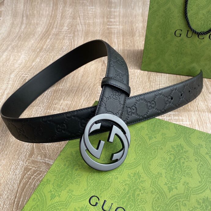 Gvc*1 Signature Belt Black GG, Women Belt 411924
