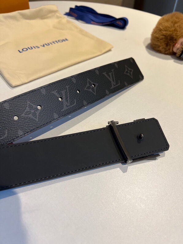 L0vis Vvtt0n Shake Reversible LV Belt Monogram Eclipse Canvas Black Metal hardware