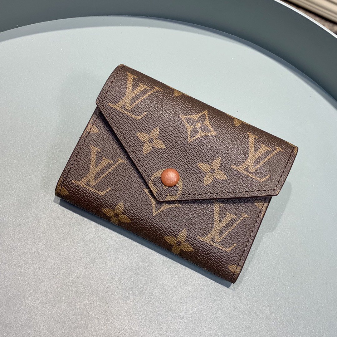 L0vis Vvtt0n Victorine Wallet Monogram Canvas Brown For Women, Women’s Wallet 4.7in/12cm LV