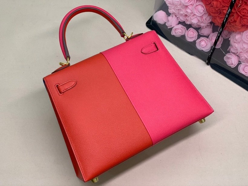 H**me5 Kelly 28 Sellier Epsom Bag Red/Pink For Women, Women’s Handbags, Shoulder Bags 11in/28cm