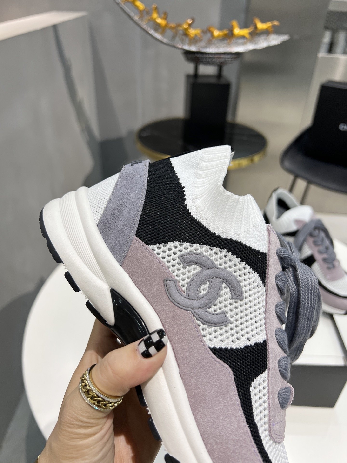 Ch**el Sneakers Purple For Women, Women’s Shoes
