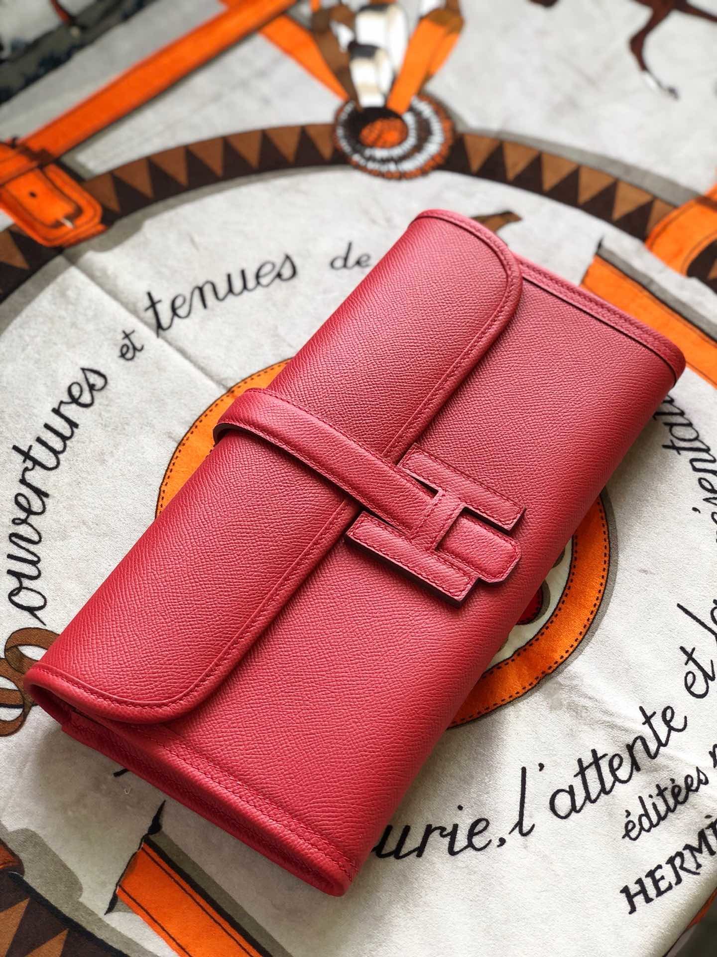 H**me5 Jige Elan 29 Clutch Wallet 29cm/11.4in For Women Red