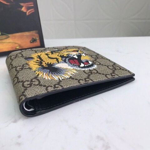 Gvc*1 Tiger Print GG Svp*me Bi-Fold Wallet For Men, Men’s Wallet 11cm/4.3in GG 451268 K5Z1N 8666