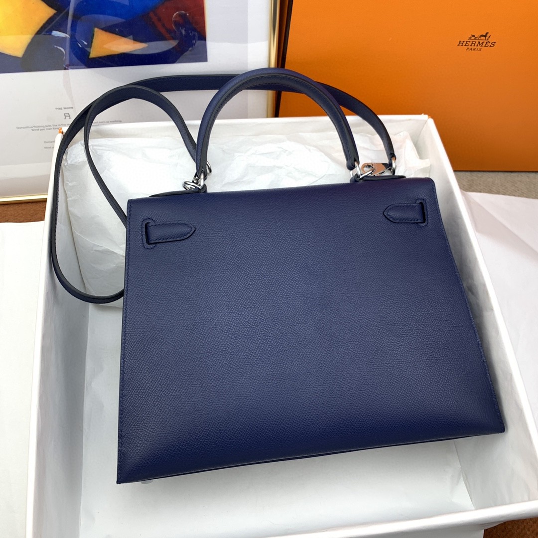 H**me5 Kelly 28 Sellier Epsom Blue Bag For Women, Women’s Handbags, Shoulder Bags 11in/28cm