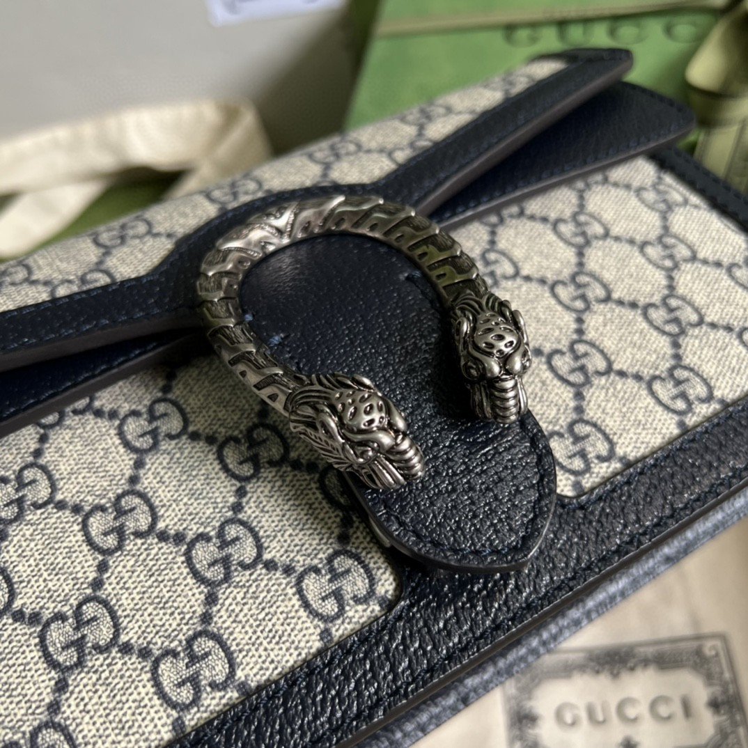 Gvc*1 Dionysus Small GG Shoulder Bag Beige And Blue GG Svp*me Canvas For Women 10in/25cm 499623 K9GSN 4075