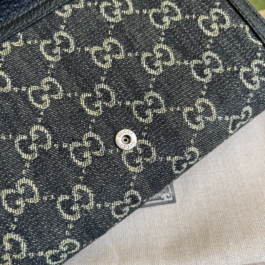 Gvc*1 Dionysus GG Mini Chain Bag Black And Ivory GG Denim Jacquard For Women 8in/20cm 401231 UN3BN 1274
