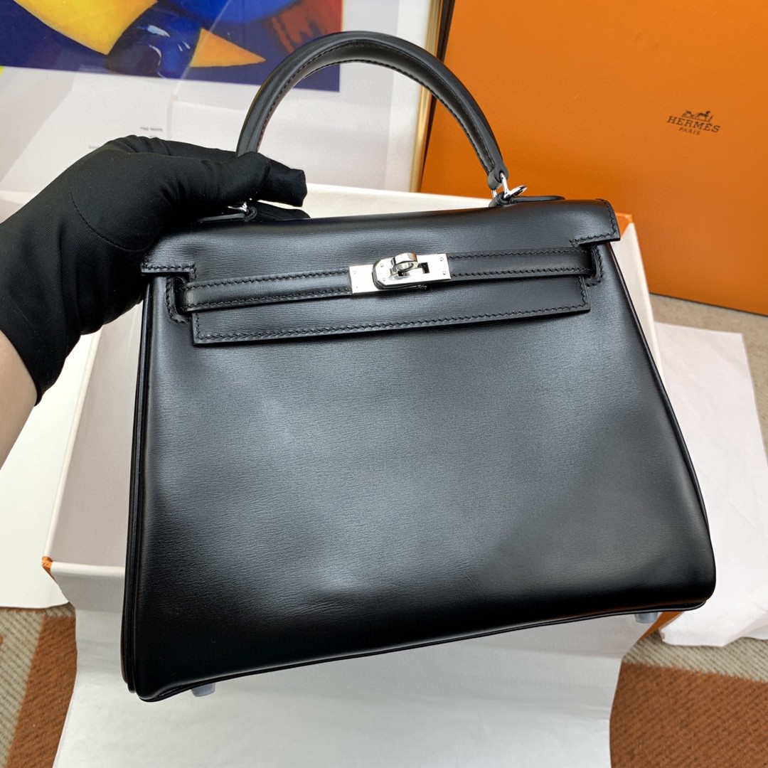 H**me5 Kelly 25 Black Bag For Women, Women’s Handbags, Shoulder Bags 10in/25cm