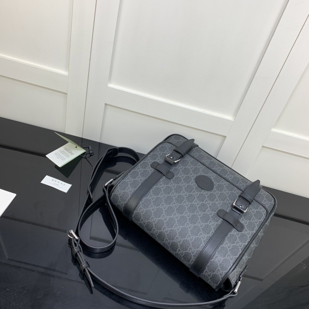 Gvc*1 Messenger Bag Black For Men 11in/28cm GG ‎658542 KGDHN 1000