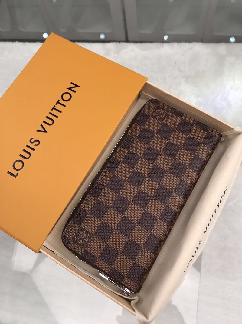 L0vis Vvtt0n Zippy Wallet Vertical Wallet Damier Ebene Canvas For Men, Men’s Wallet 7.9cm/20cm LV