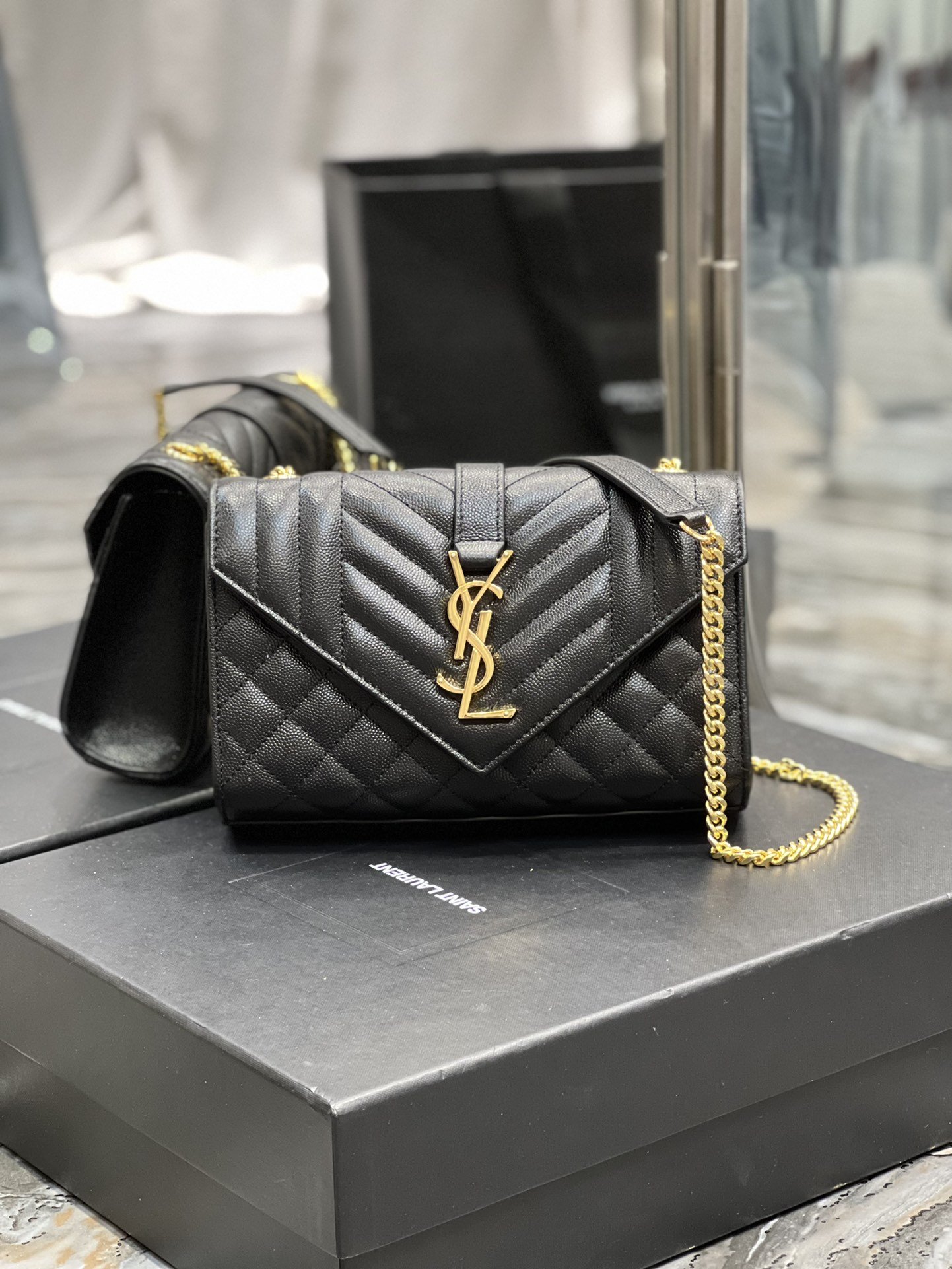 Sa1nt Lau*nt Small Bag Black In Mix Matelasse For Women 8.2in/21cm Y51 600195BOW911000