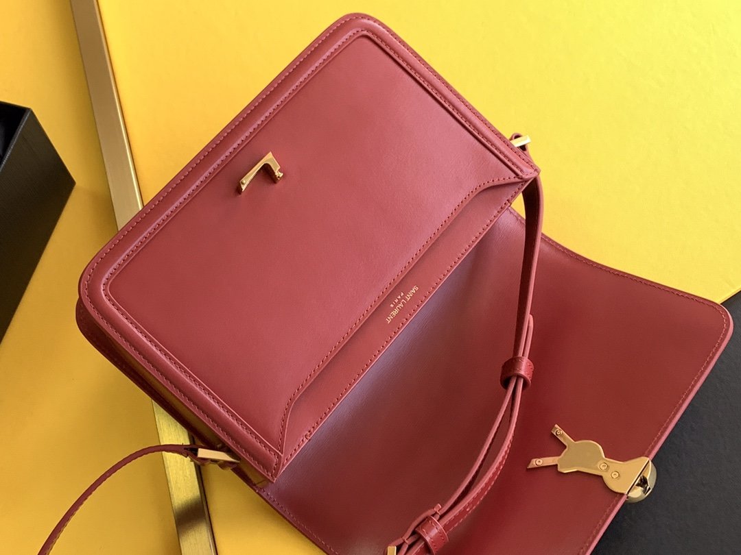 Sa1nt Lau*nt Solferino Medium Satchel Bag In Box Red With Gold Hardware For Women 9in/23cm Y51 6343050SX0W6805