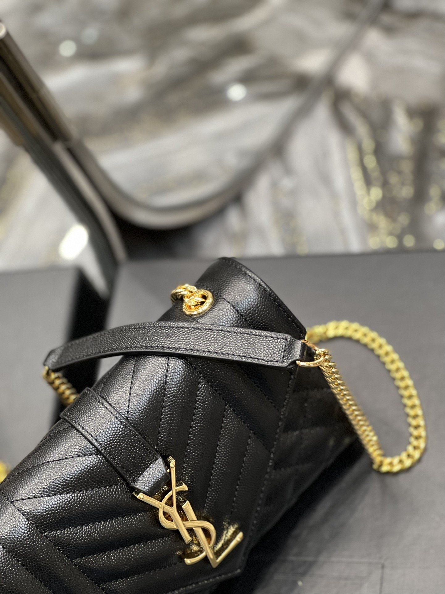 Sa1nt Lau*nt Small Bag Black In Mix Matelasse For Women 8.2in/21cm Y51 600195BOW911000