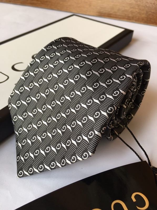 Gvc*1 G Silk Jacquard Tie Dark Grey GG Men Tie