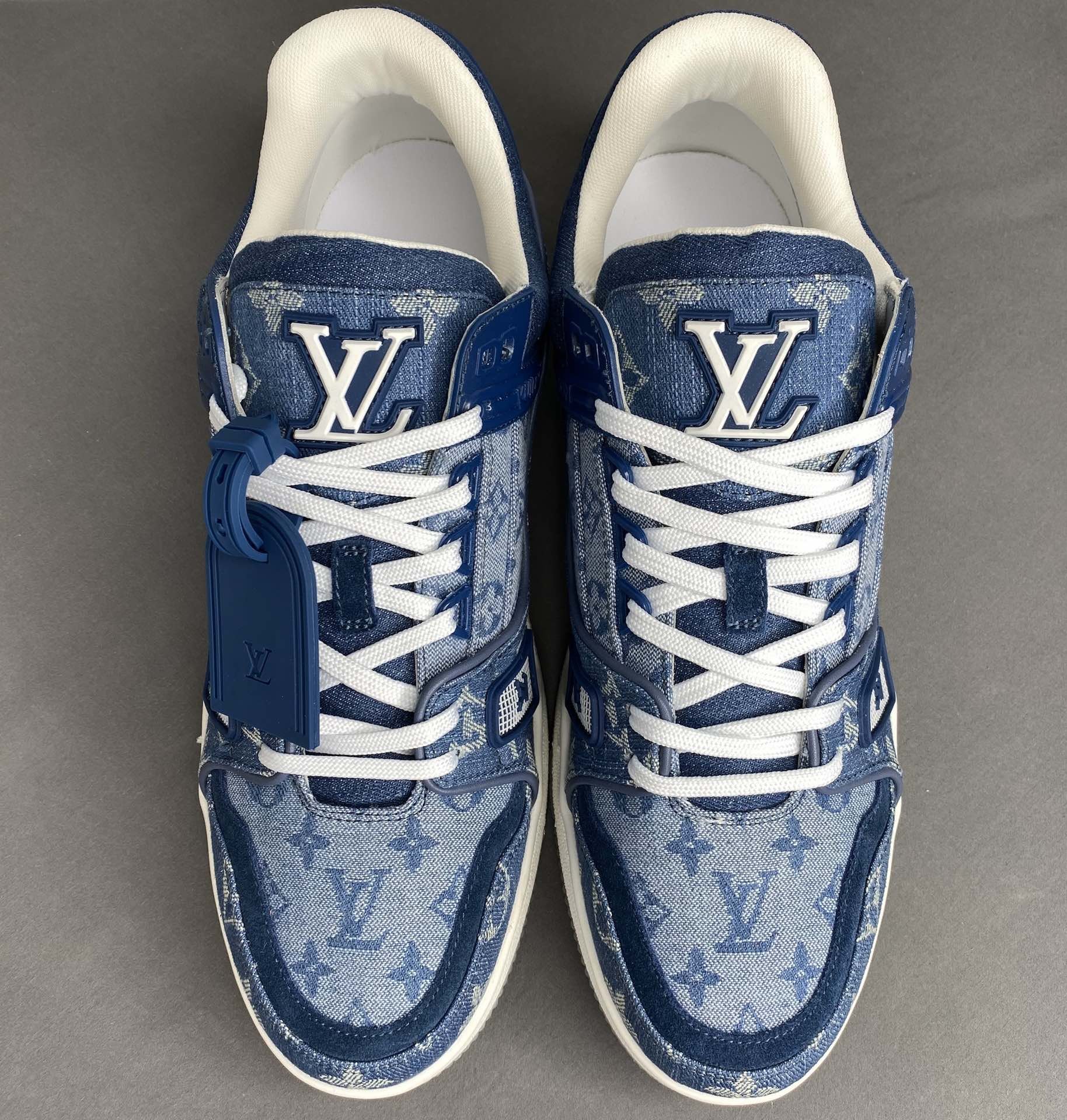 L0vis Vvtt0n Trainer Sneaker Rubber Monogram Denim Blue  Virgil Abloh For Men LV