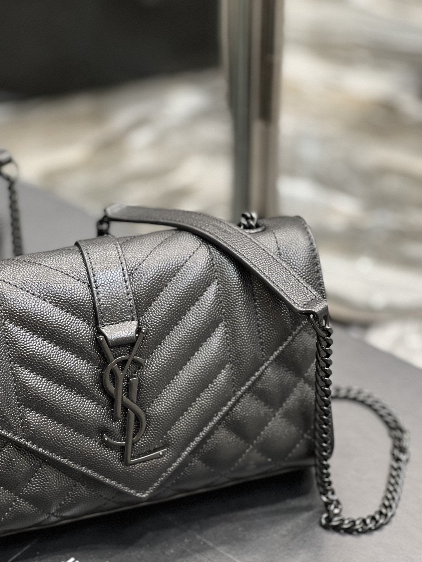Sa1nt Lau*nt Small Bag Black In Mix Matelasse For Women 8.2in/21cm Y51 600195BOW981000