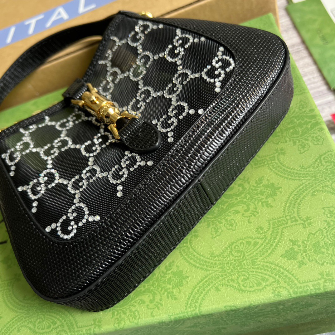 Gvc*1 Jackie 1961 Mini Shoulder Bag Black For Women, Women’s Bags 7.5in/19cm GG