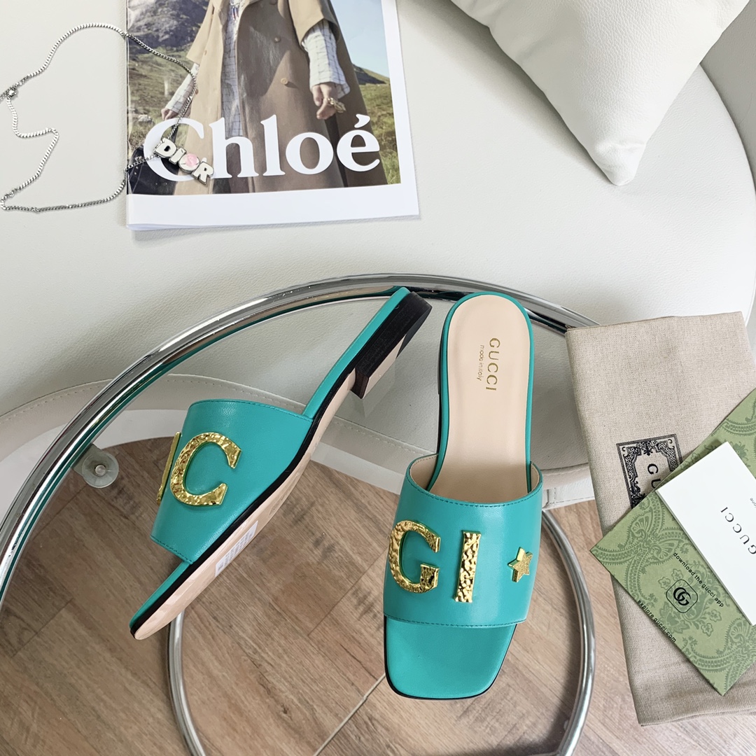 Gvc*1 Women’s ‘Gvc*1’ Slide Jade Green For Women GG 